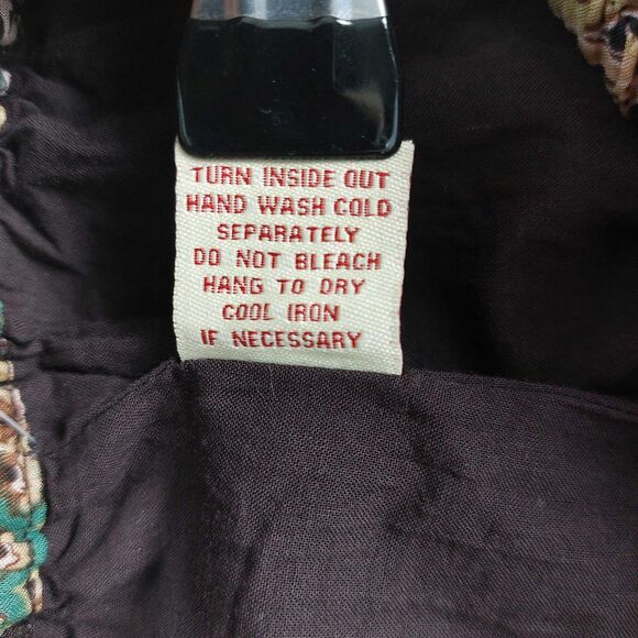 Reba Skirt Womens Small Brown Paisley Sequin Maxi Boho Lined Tiered Cotton - Picture 9 of 11